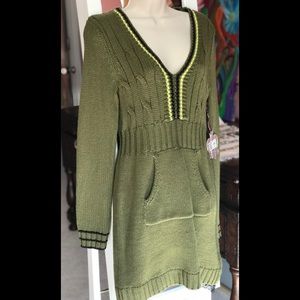 Vera Wang Princess Sweater Dress with Lace Junior Size Large